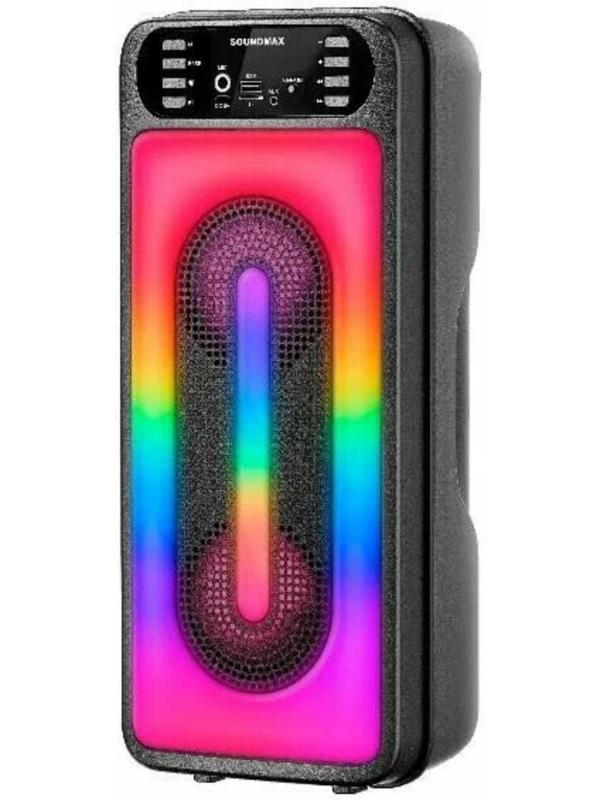 Портативная караоке система Soundmax SM-PS4212, 50 Вт, FM, AUX, USB, BT, SD, чёрная