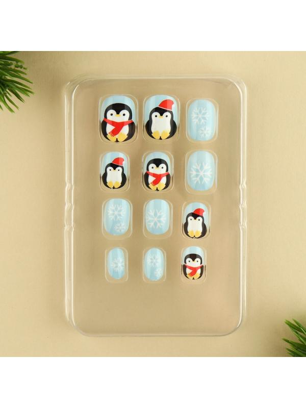 Детские накладные ногти «Пингвинчик», 12 шт