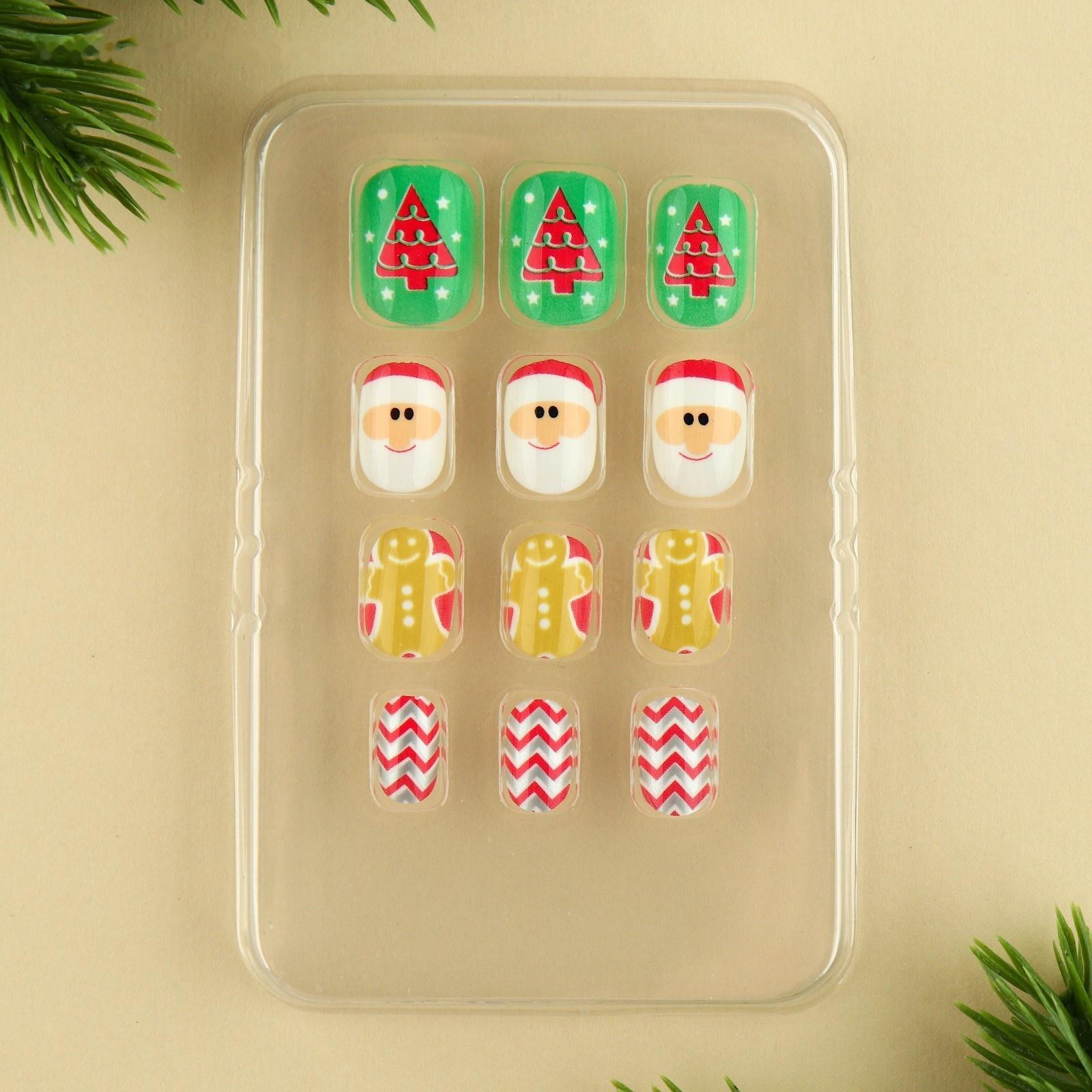 Детские накладные ногти «Новогодняя сказка», 12 шт