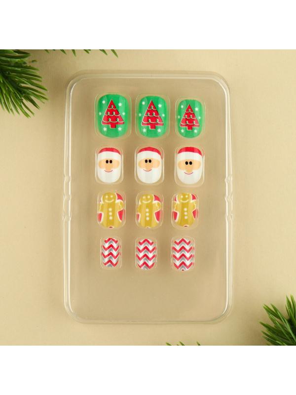 Детские накладные ногти «Новогодняя сказка», 12 шт