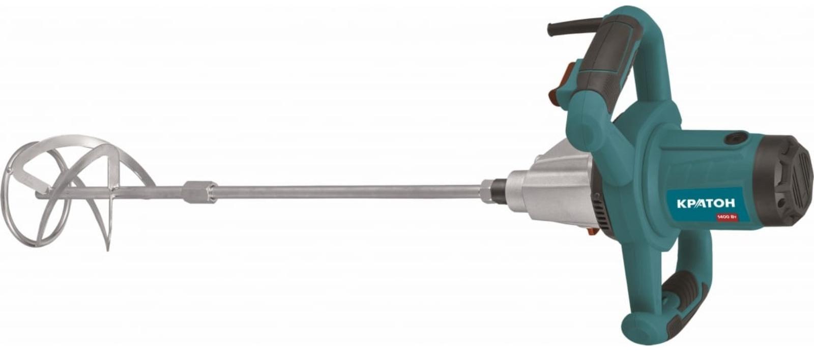 Строительный миксер Кратон DM-1400, 1400 Вт, 2 скорости, М14, 82 Нм