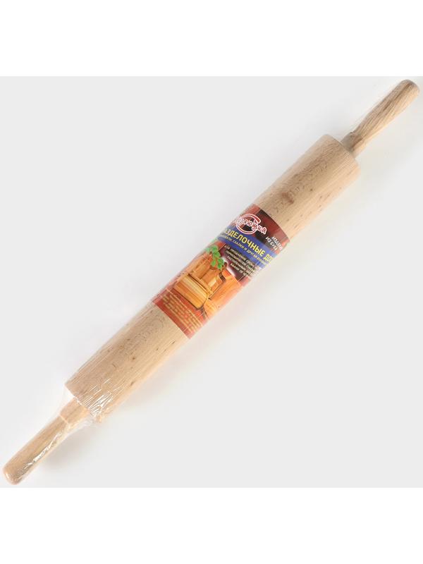 Скалка «Для Профи», с вращающейся ручкой, 60×6 см, бук