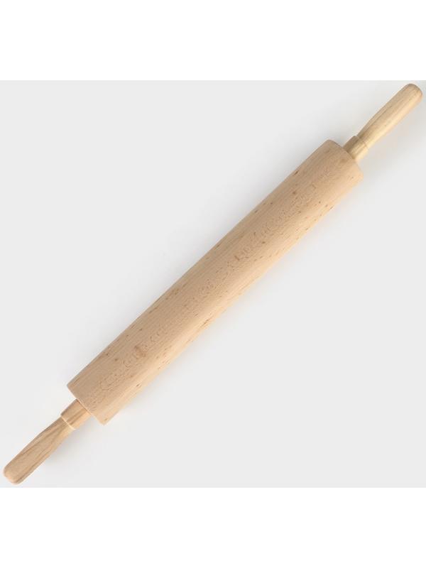 Скалка «Для Профи», с вращающейся ручкой, 60×6 см, бук