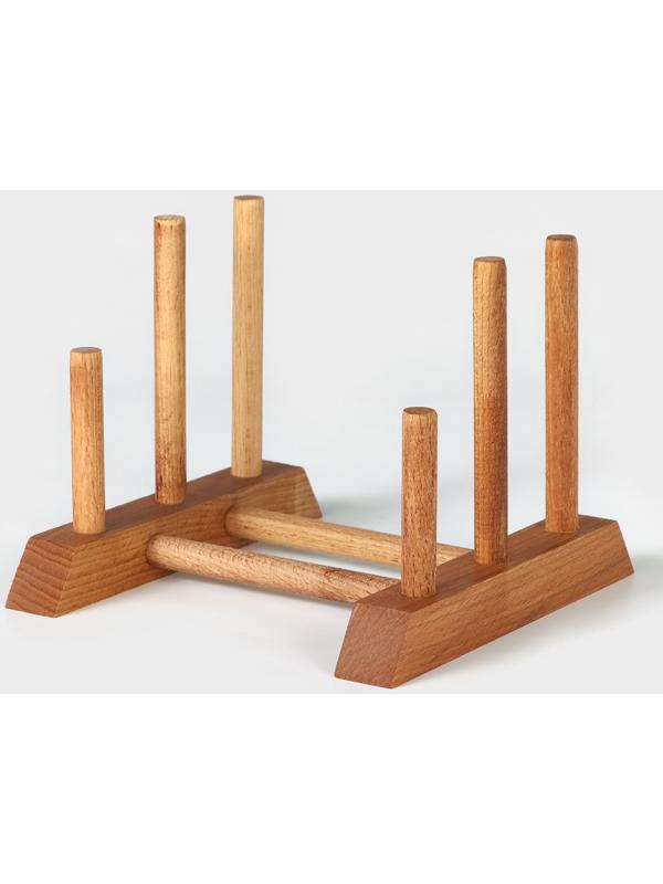 Подставка - сушилка для разделочных досок и посуды Adelica, 13×17×13 см, пропитано минеральным маслом, бук