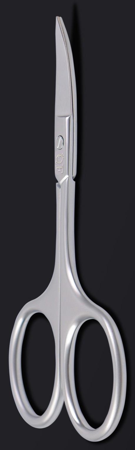 Ножницы маникюрные «Premium», загнутые, узкие, 9,5 см, на блистере, цвет серебристый