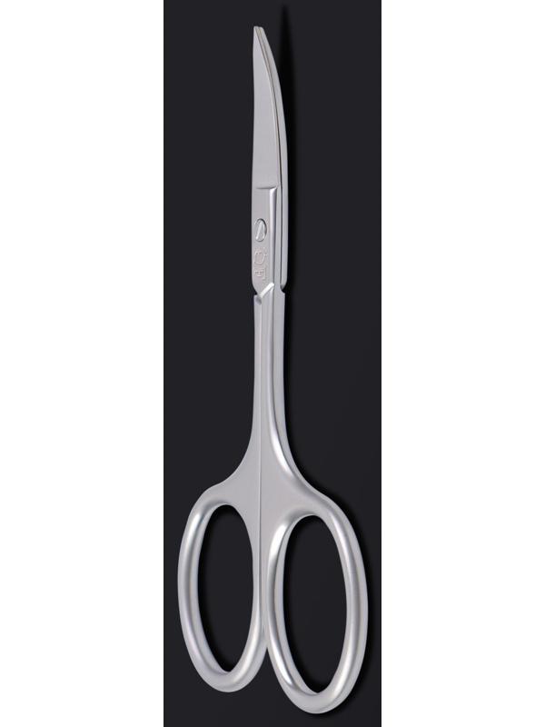 Ножницы маникюрные «Premium», загнутые, узкие, 9,5 см, на блистере, цвет серебристый