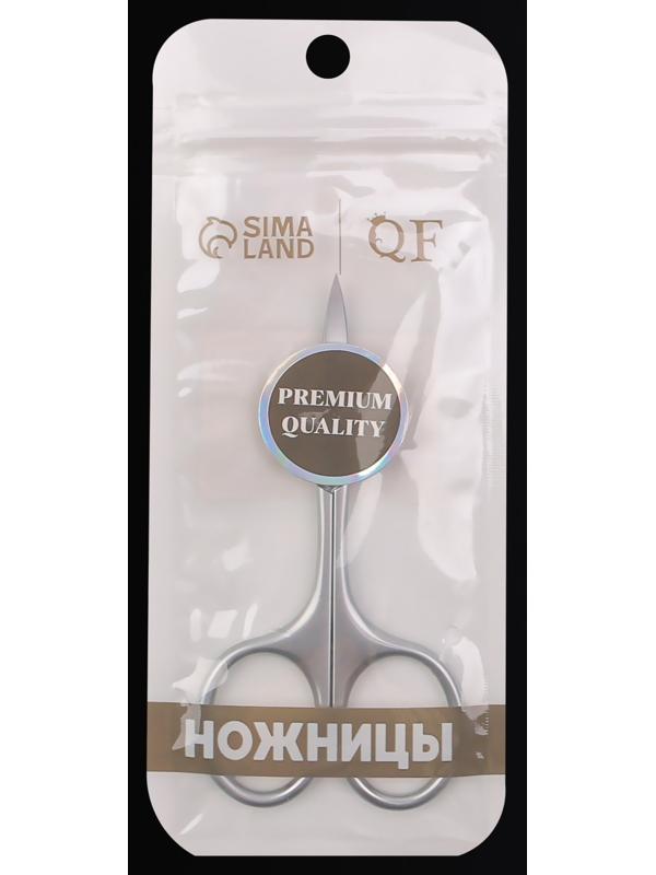 Ножницы маникюрные «Premium», загнутые, узкие, 9,5 см, на блистере, цвет серебристый