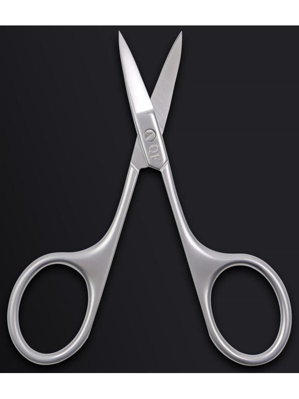 Ножницы маникюрные «Premium», загнутые, узкие, 9,5 см, на блистере, цвет серебристый