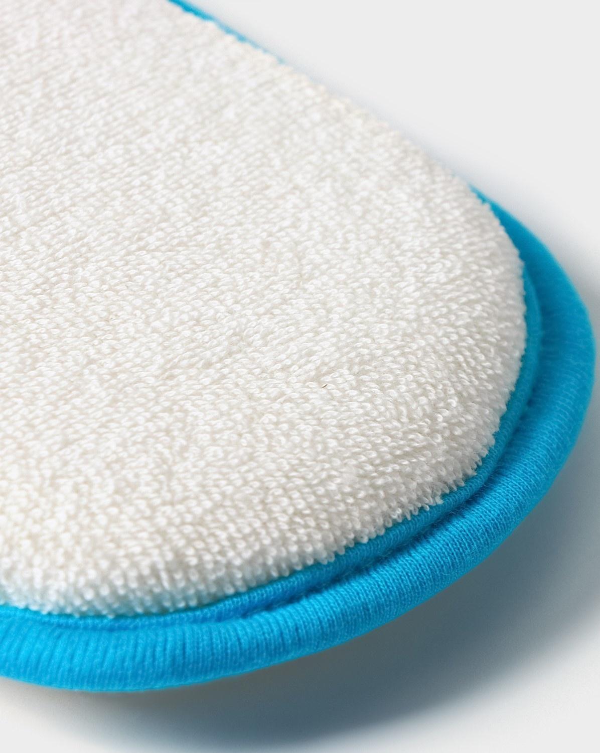 Мочалка для купания Доляна «Заяц», 12×8 см, цвет синий