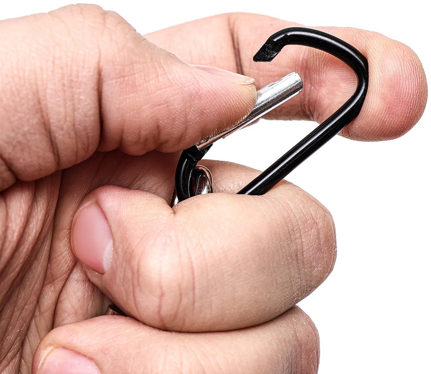 Карабин с магнитом туристический, черный, 10.5 см