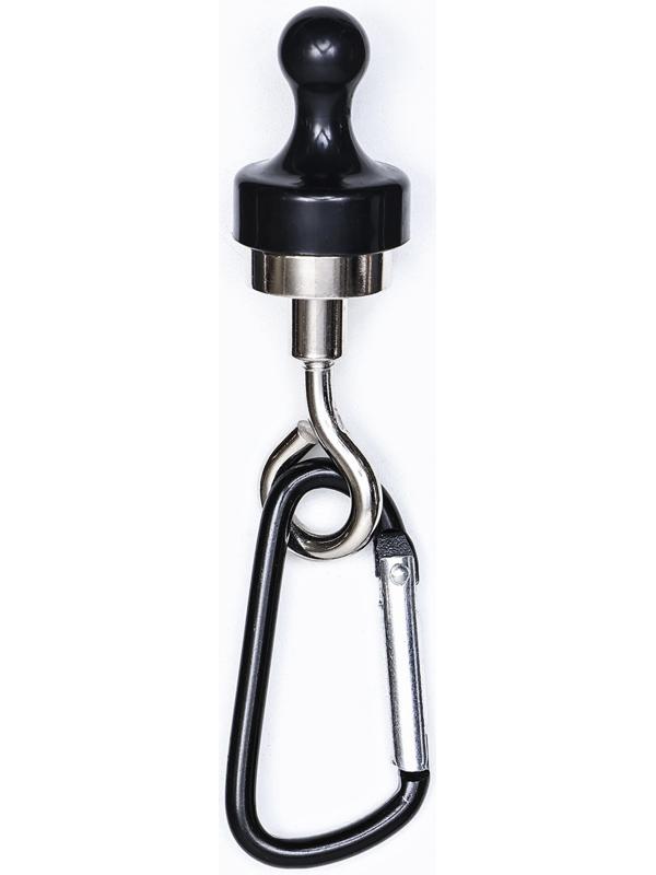 Карабин с магнитом туристический, черный, 10.5 см