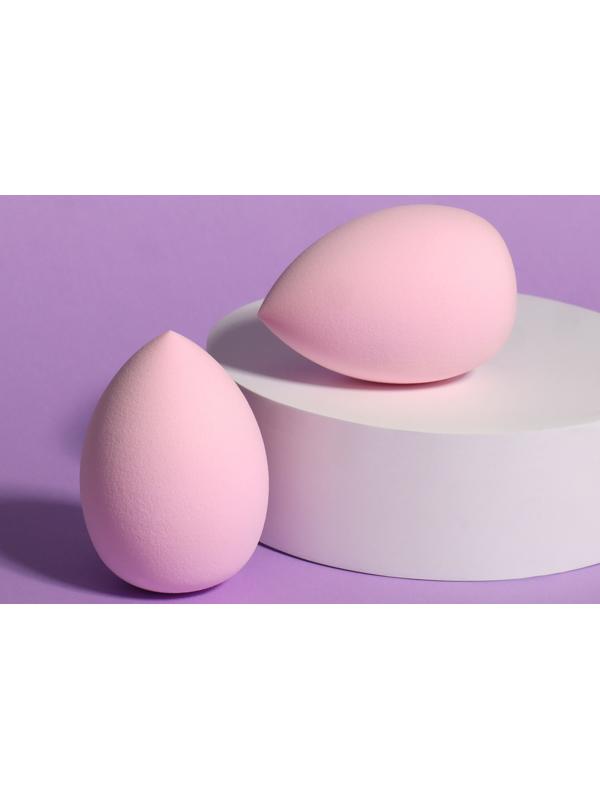 Спонжи для макияжа, набор - 2 шт, 6 × 4 см, увеличиваются при намокании, цвет розовый