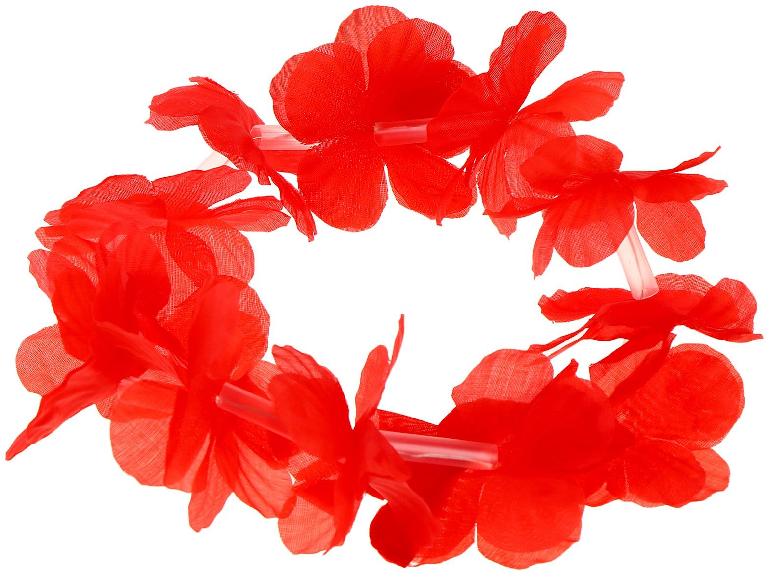 Венок гавайский световой «Алоха», 3 режима подсветки, цвет красный