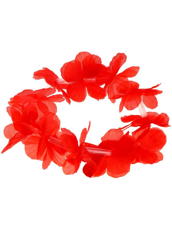 Венок гавайский световой «Алоха», 3 режима подсветки, цвет красный