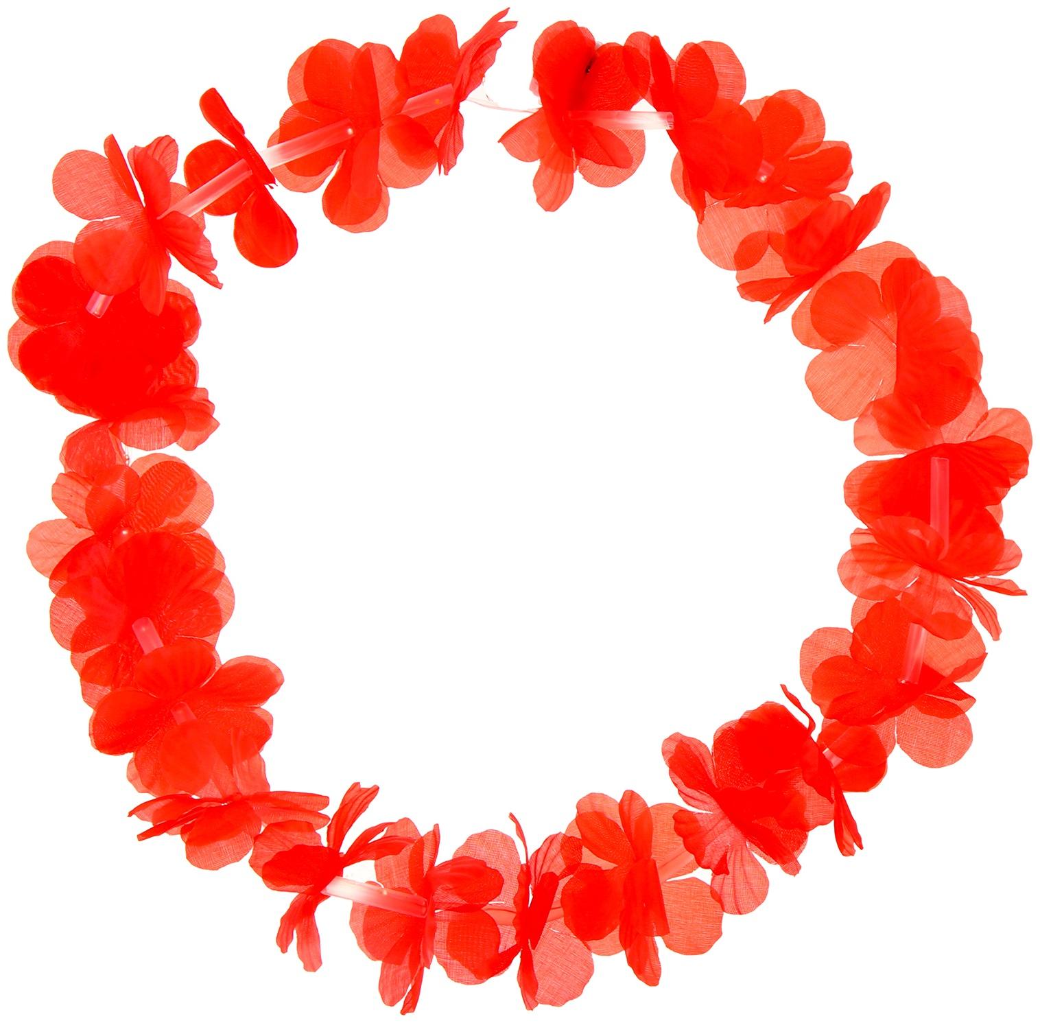 Гавайское ожерелье световое, 3 режима подсветки, цвет красный