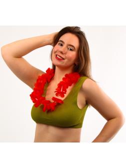 Гавайское ожерелье световое, 3 режима подсветки, цвет красный