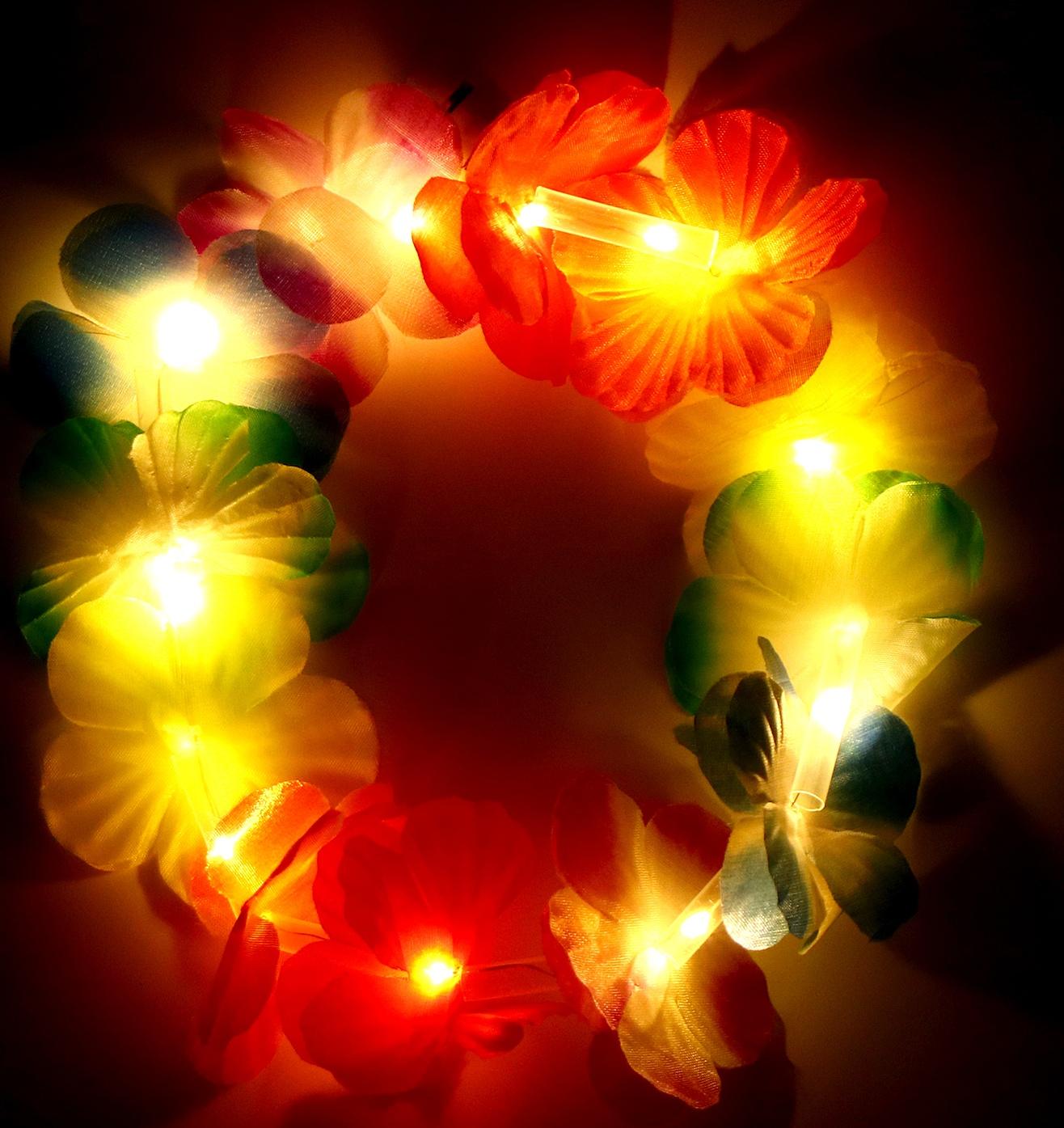 Гавайский световой венок «Купуна», 3 режима подсветки