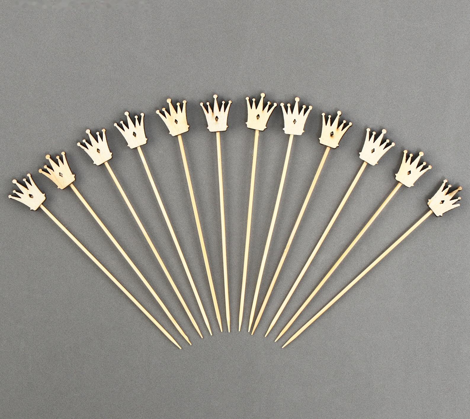 Шпажки деревянные «Корона», 11 см, набор 12 шт.