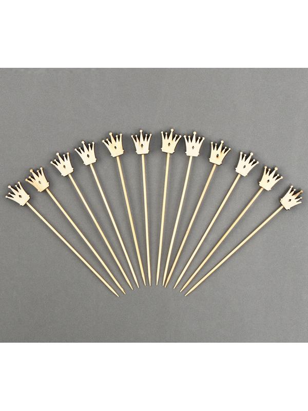 Шпажки деревянные «Корона», 11 см, набор 12 шт.