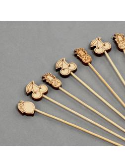 Шпажки деревянные «Фрукты», 11 см, набор 12 шт.