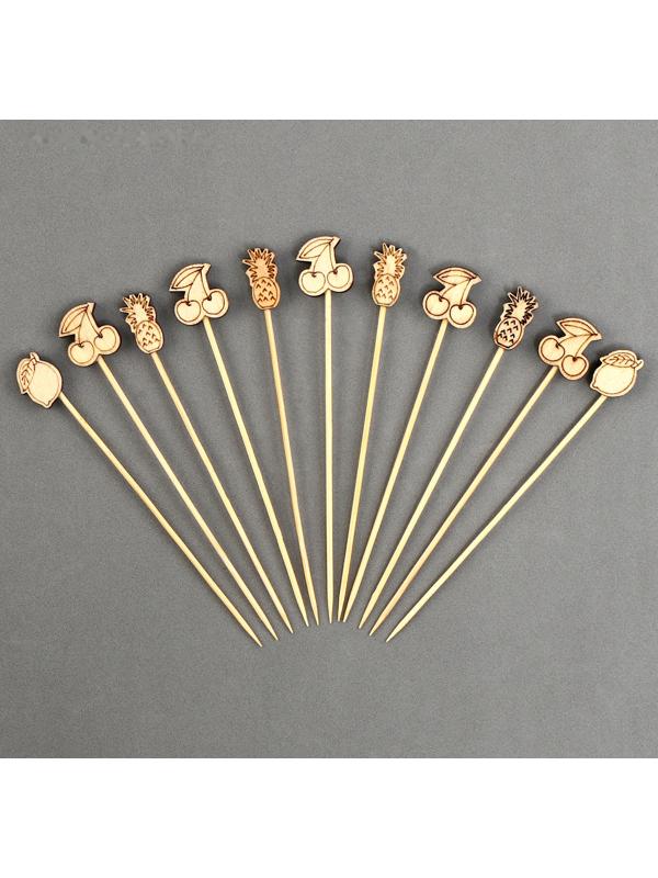 Шпажки деревянные «Фрукты», 11 см, набор 12 шт.