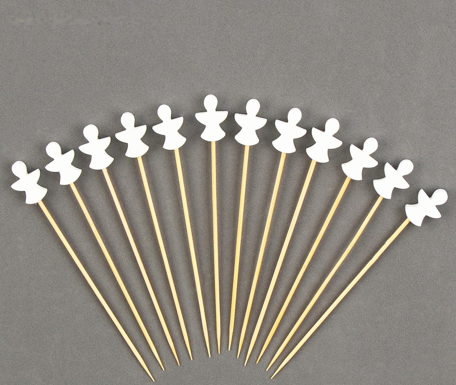 Шпажки деревянные «Ангелочек», 12 см, набор 12 шт.