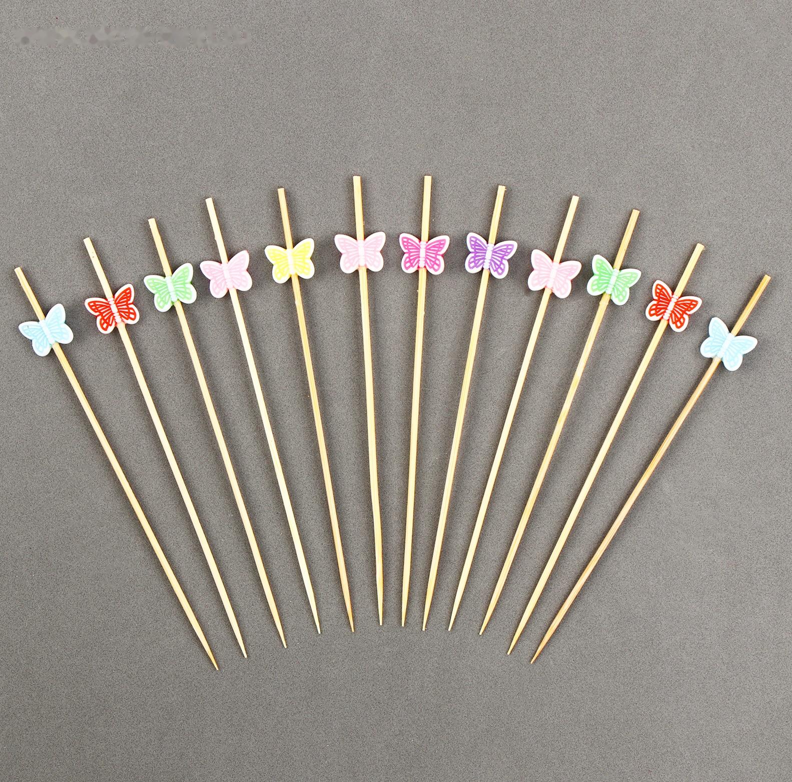 Шпажки деревянные «Бабочки», 12 см, набор 12 шт.