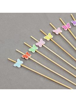 Шпажки деревянные «Бабочки», 12 см, набор 12 шт.