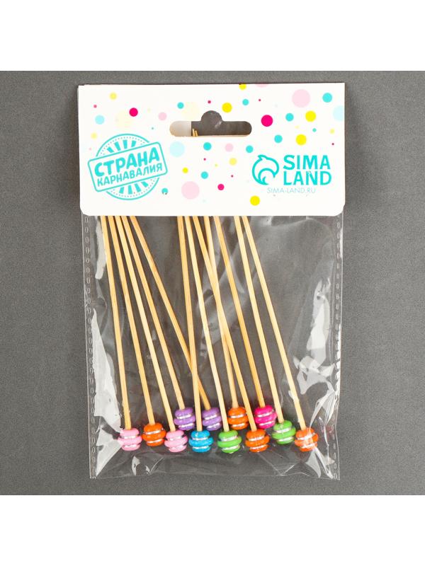 Шпажки деревянные «Сладости», 12 см, набор 12 шт.