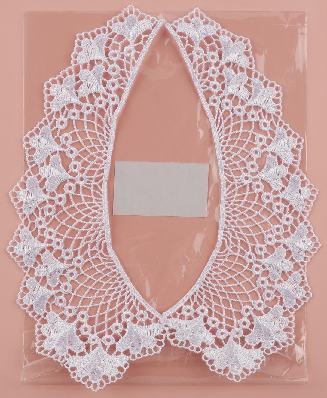 Воротник пришивной, гипюровый, 21 × 6,5 см, цвет белый