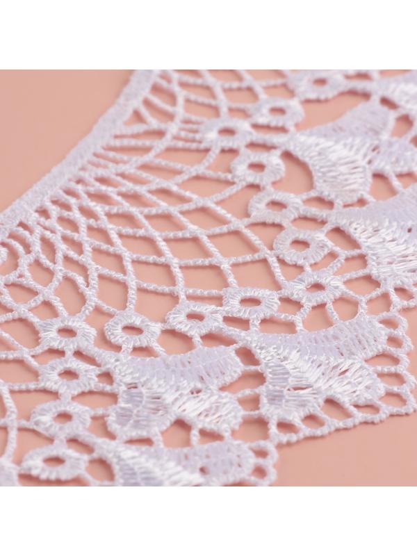 Воротник пришивной, гипюровый, 21 × 6,5 см, цвет белый