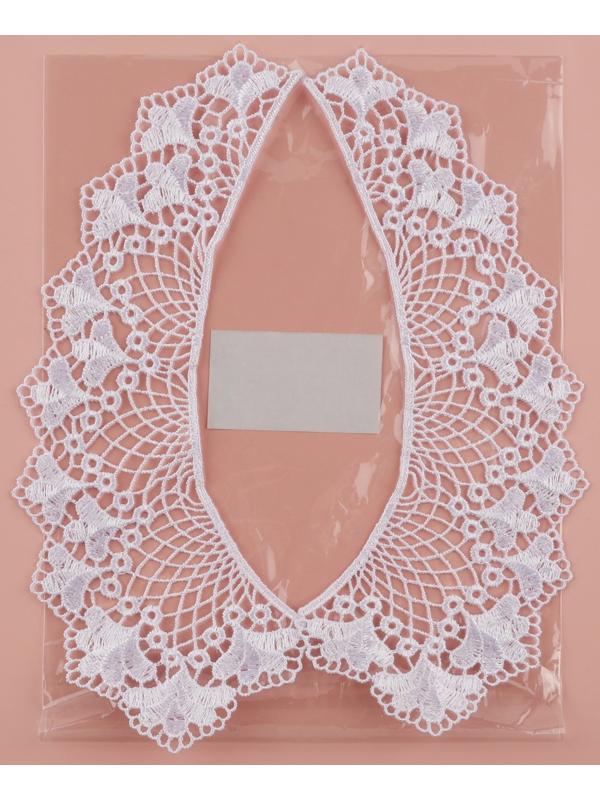 Воротник пришивной, гипюровый, 21 × 6,5 см, цвет белый