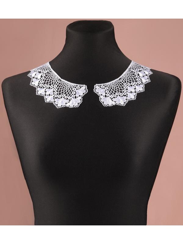 Воротник пришивной, гипюровый, 21 × 6,5 см, цвет белый