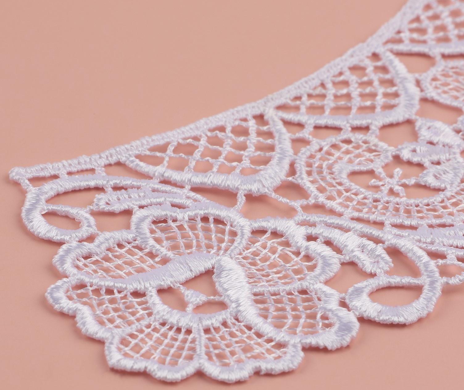 Воротник пришивной, гипюровый, 22 × 5,5 см, цвет белый