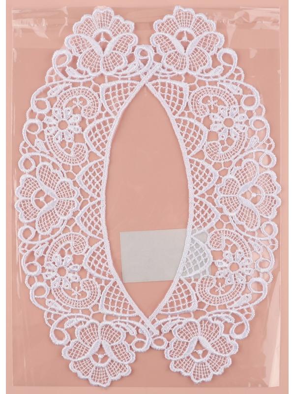 Воротник пришивной, гипюровый, 22 × 5,5 см, цвет белый