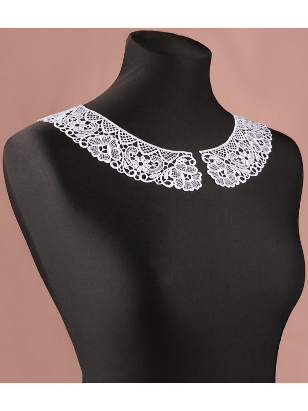 Воротник пришивной, гипюровый, 22 × 5,5 см, цвет белый