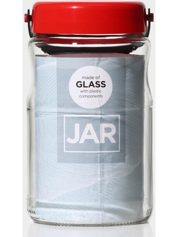 Банка для сыпучих продуктов с пластиковой крышкой и ручкой 