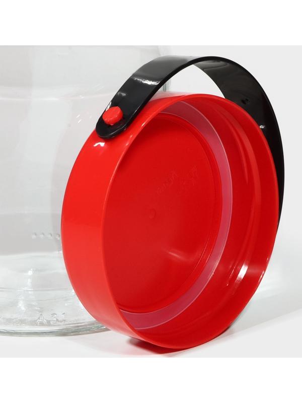 Банка для сыпучих продуктов с пластиковой крышкой и ручкой 