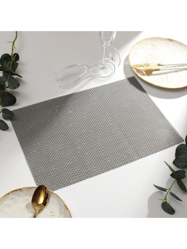 Салфетка на стол Доляна, цв.темное серебро, 45*30см