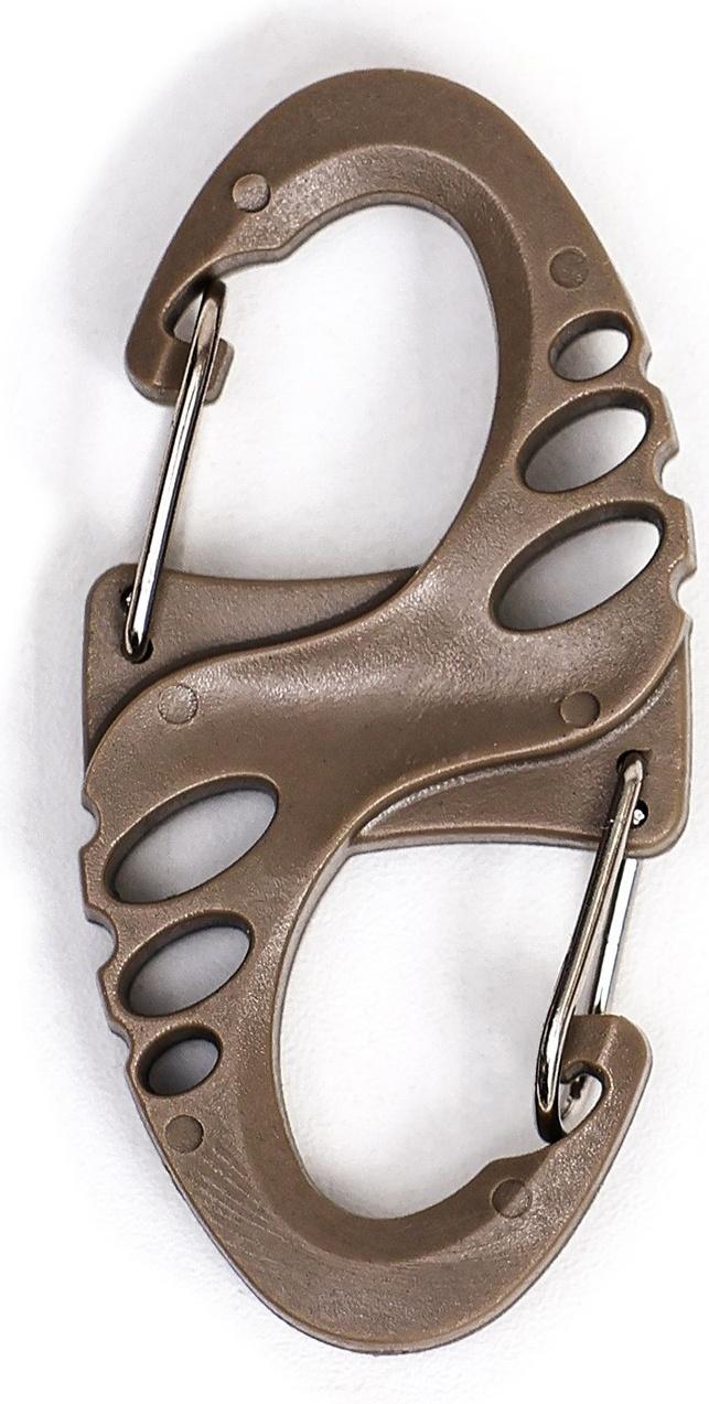 Карабин туристический, двойной, пластик, хаки 5 см