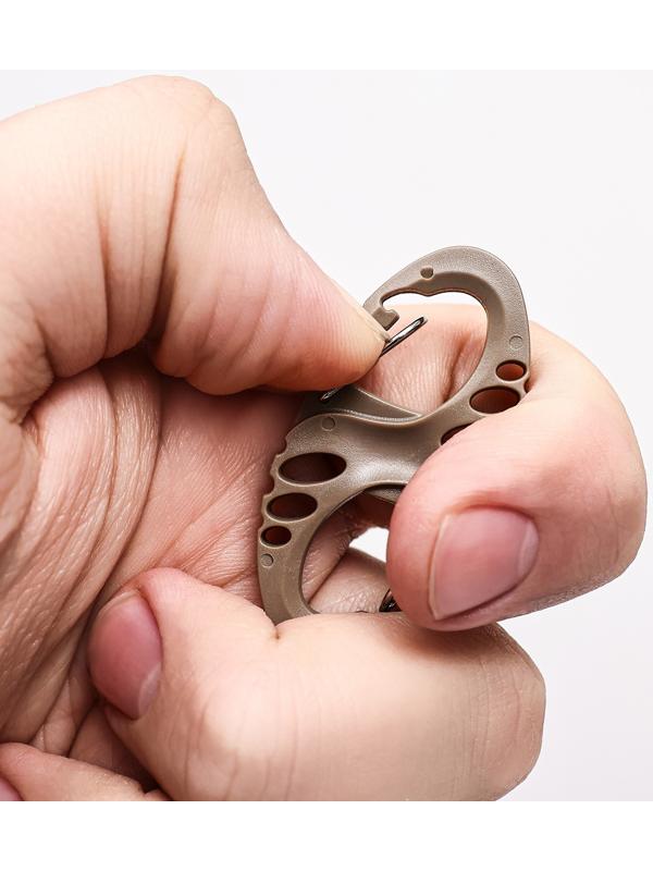 Карабин туристический, двойной, пластик, хаки 5 см