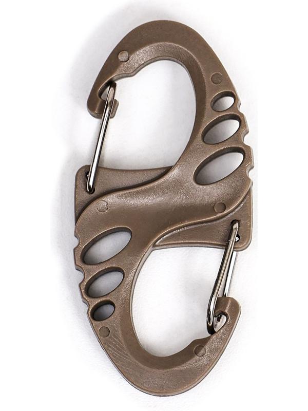 Карабин туристический, двойной, пластик, хаки 5 см