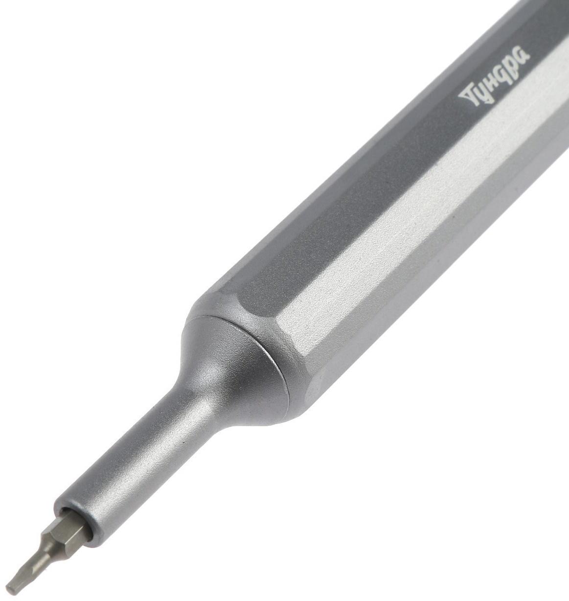 Отвертка с битами для точных работ ТУНДРА, двухсторонние биты 19 шт. 38 в 1