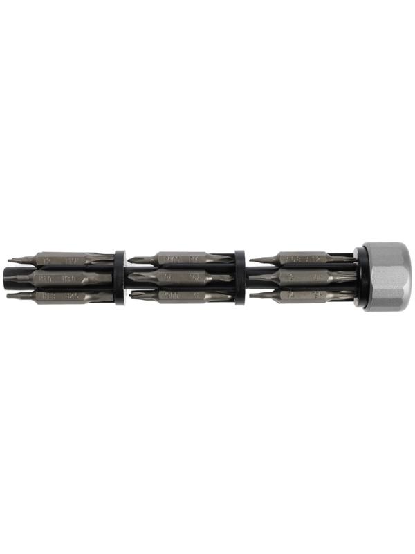 Отвертка с битами для точных работ ТУНДРА, двухсторонние биты 19 шт. 38 в 1