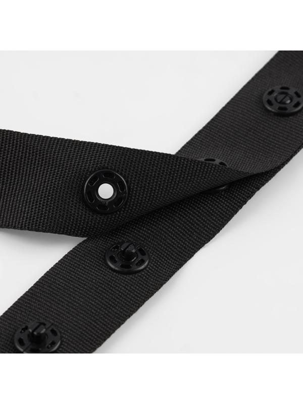 Тесьма с кнопками, 25-25 мм, 17 мм × 45 ± 1 м, цвет чёрный