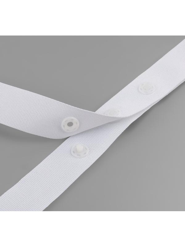 Тесьма с кнопками, 25-25-50 мм, 17 мм × 45 ± 1 м, цвет белый