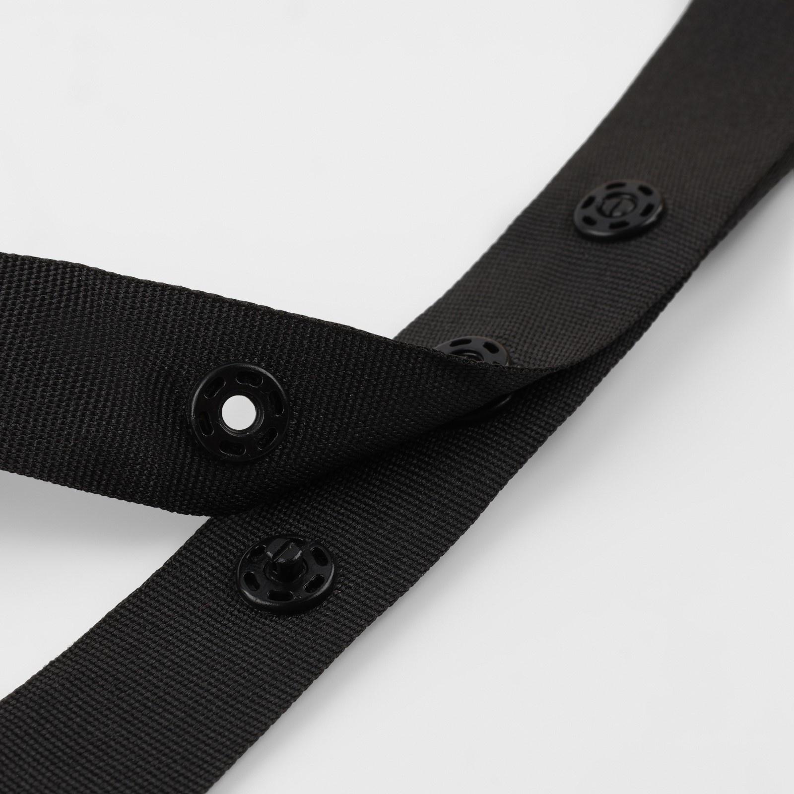 Тесьма с кнопками, 25-25-50 мм, 17 мм × 45 ± 1 м, цвет чёрный