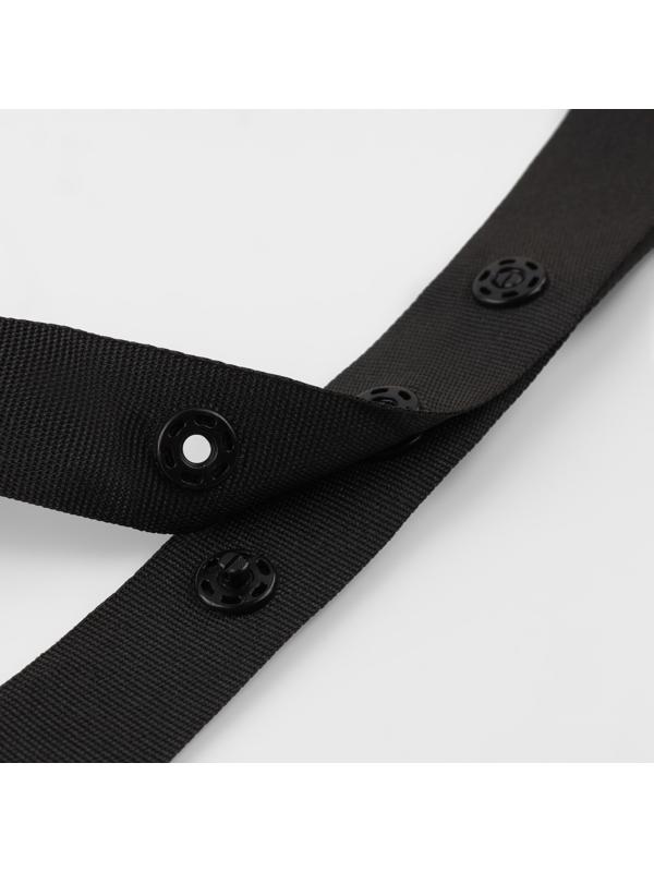 Тесьма с кнопками, 25-25-50 мм, 17 мм × 45 ± 1 м, цвет чёрный