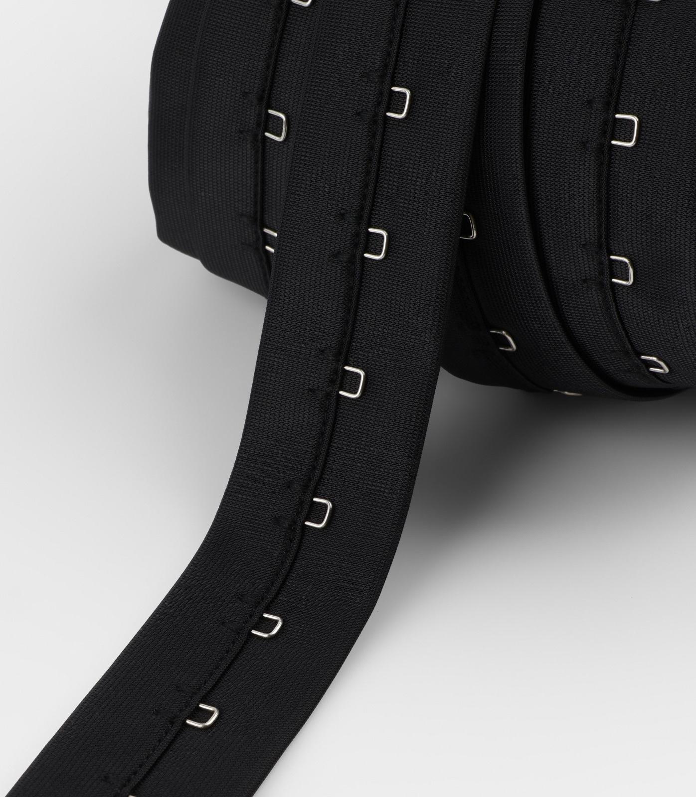 Тесьма с крючками, 27 мм × 45 ± 1 м, цвет чёрный