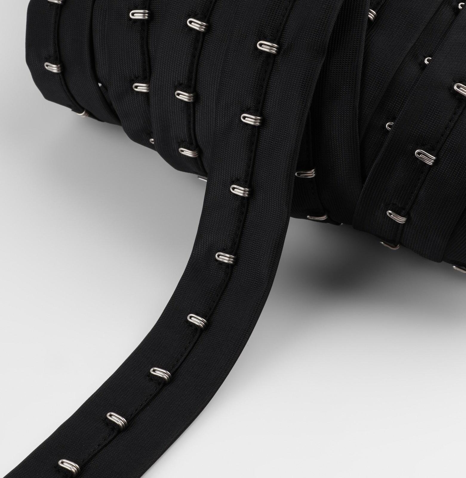 Тесьма с крючками, 27 мм × 45 ± 1 м, цвет чёрный